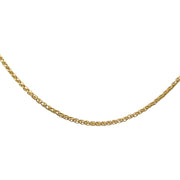18” Wheat Chain 14k Gold 1.25 mm Necklace Detailed View