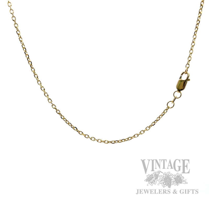 18" 14k Gold 1.8 mm Diamond Cut Cable Chain Necklace Front/Clasp View