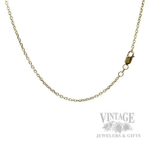 18" 14k Gold 1.8 mm Diamond Cut Cable Chain Necklace Front/Clasp View