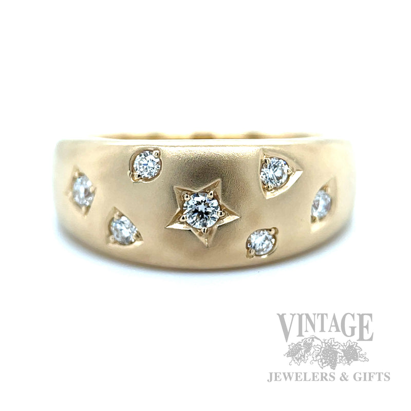 Satin Shapes Diamond 14k Gold Ring