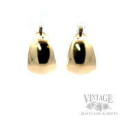 Domed 14k Gold Hoop Earrings Front View
