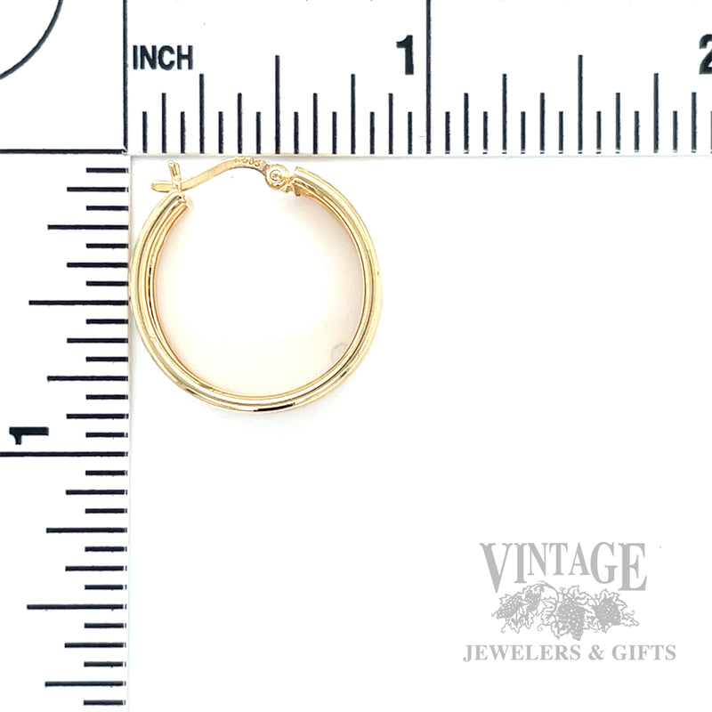 Embossed 14k Gold Hoop Earrings