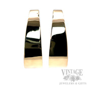Tapered Hoop 18k Gold Earrings Front View