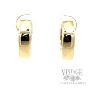 Squared Hoop 14k Gold Earrings Front View