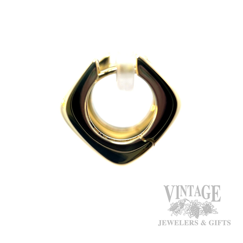 Squared Hoop 14k Gold Earrings Side View