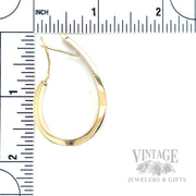 Tapered Hoop 18k Gold Earrings Scale View