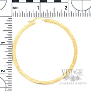 Sandblast Textured Hoop 14k Gold Earrings Scale View