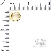 Debossed Dual Textured Huggie 14k Gold Earrings Scale View
