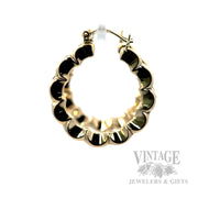 Petal Hoop 14k Gold Earrings Side View