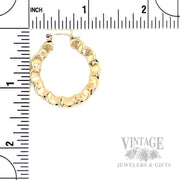 Petal Hoop 14k Gold Earrings Scale View