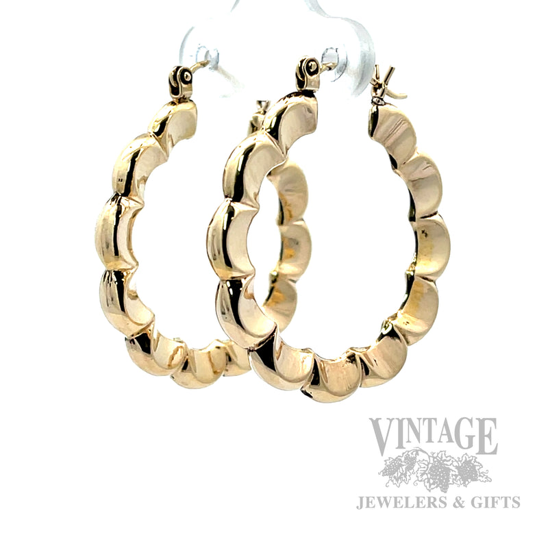 30 mm Petal Hoop 14k Gold Earrings