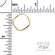 Hollow Squared Endless Hoop 17k Gold Earrings Scale View