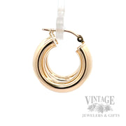 20 mm Wide 14k Gold Hoop Earrings Side View