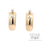 20 mm Wide 14k Gold Hoop Earrings Front View