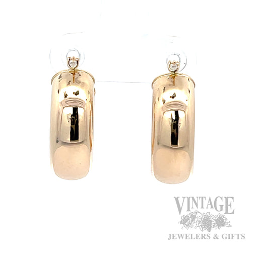 20 mm Wide 14k Gold Hoop Earrings Front View