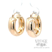 20 mm Wide 14k Gold Hoop Earrings Perspective View