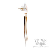 Art-Deco Inspired Articulating 14k Gold Fan Earrings Side View
