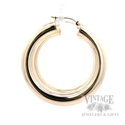 40 mm Wide Tube 14k Gold Hoop Earrings Side View