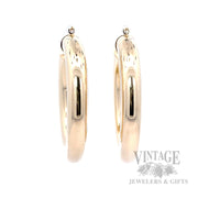 40 mm Wide Tube 14k Gold Hoop Earrings Front View