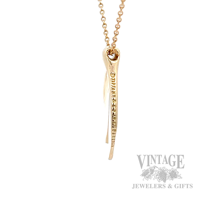 Tiffany & Co. Elsa Peretti Whale Tail 18K Gold 17.5" Necklace side 2
