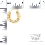 20 mm Wide 14k Gold Hoop Earrings Scale View