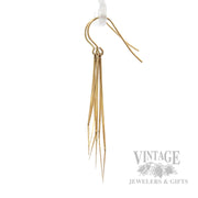 Geometric Double Diamond 14K Yellow Gold Dangle Earrings Side View