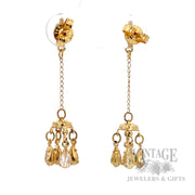 Chandelier 14K Yellow Gold Drop Earrings Back View