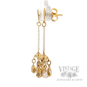 Chandelier 14K Yellow Gold Drop Earrings Side View