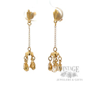 Chandelier 14K Yellow Gold Drop Earrings Front View