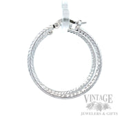 30 mm Diamond-Cut 14K White Gold Hoop Earrings Side View