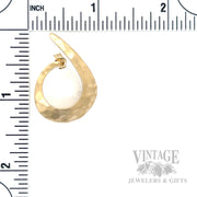 Hammered Scroll 14K Gold Earrings Scale View