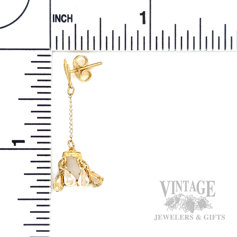 Chandelier 14K Yellow Gold Drop Earrings Scale View