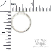 Satin Finished Diamond 14k White Gold Ring Band Scale View