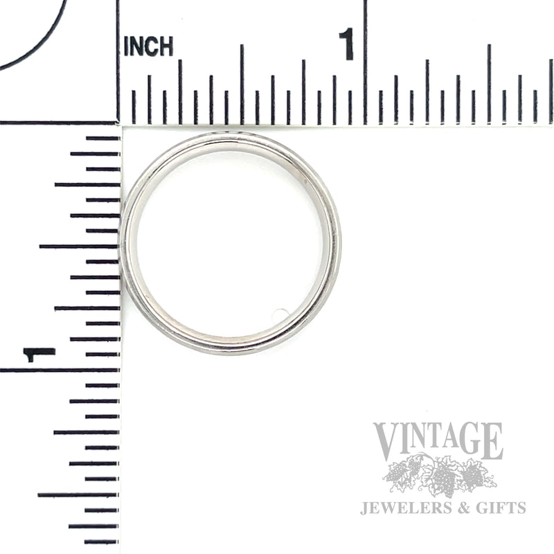 Satin Finished Diamond 14k White Gold Ring Band Scale View