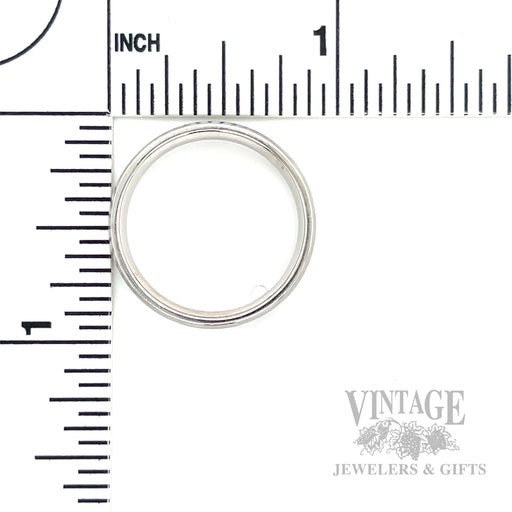 Satin Finished Diamond 14k White Gold Ring Band Scale View