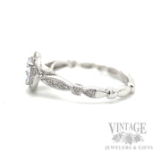 Classic Halo Semi-Mount 14k White Gold Ring Side View