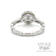 Classic Halo Semi-Mount 14k White Gold Ring Back View 