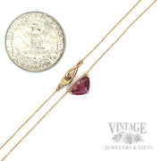 Elegant Pink Tourmaline 14K Gold Necklace Clasp View
