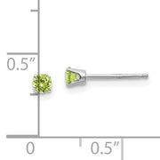 14 karat white gold Peridot 3mm stud Earrings