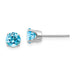 14 karat white  gold Blue Topaz 5mm pierced stud Earrings