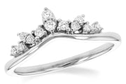 Chevron Diamond accented 14k White Gold ring stock
