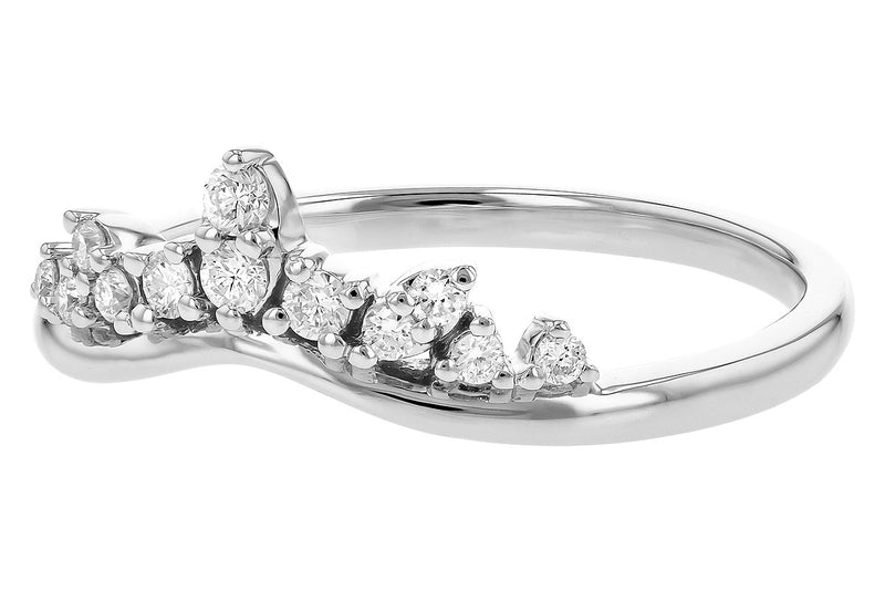 Chevron Diamond accented 14k White Gold ring stockside 