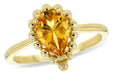 14ky gold 1.06ct Pear shape citrine ring