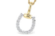 Horseshoe diamond 14k two tone necklace