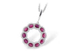 14 karat white gold ruby and diamond pendant