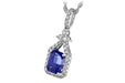 14 karat white gold Tanzanite and diamond  pendant