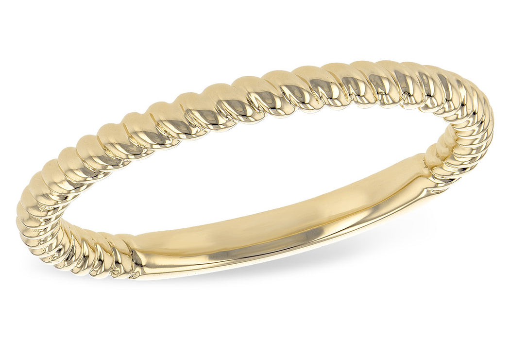 Twisted solid 14k gold ring band.