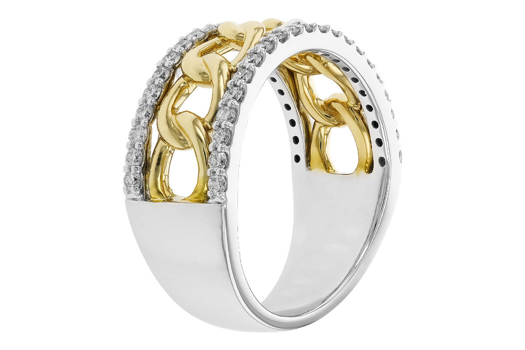 Chain and diamond 14k gold ring band