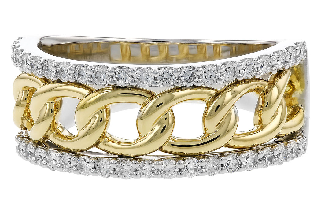 Chain and diamond 14k gold ring band