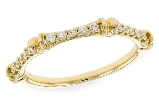 Segmented diamond 14ky gold ring